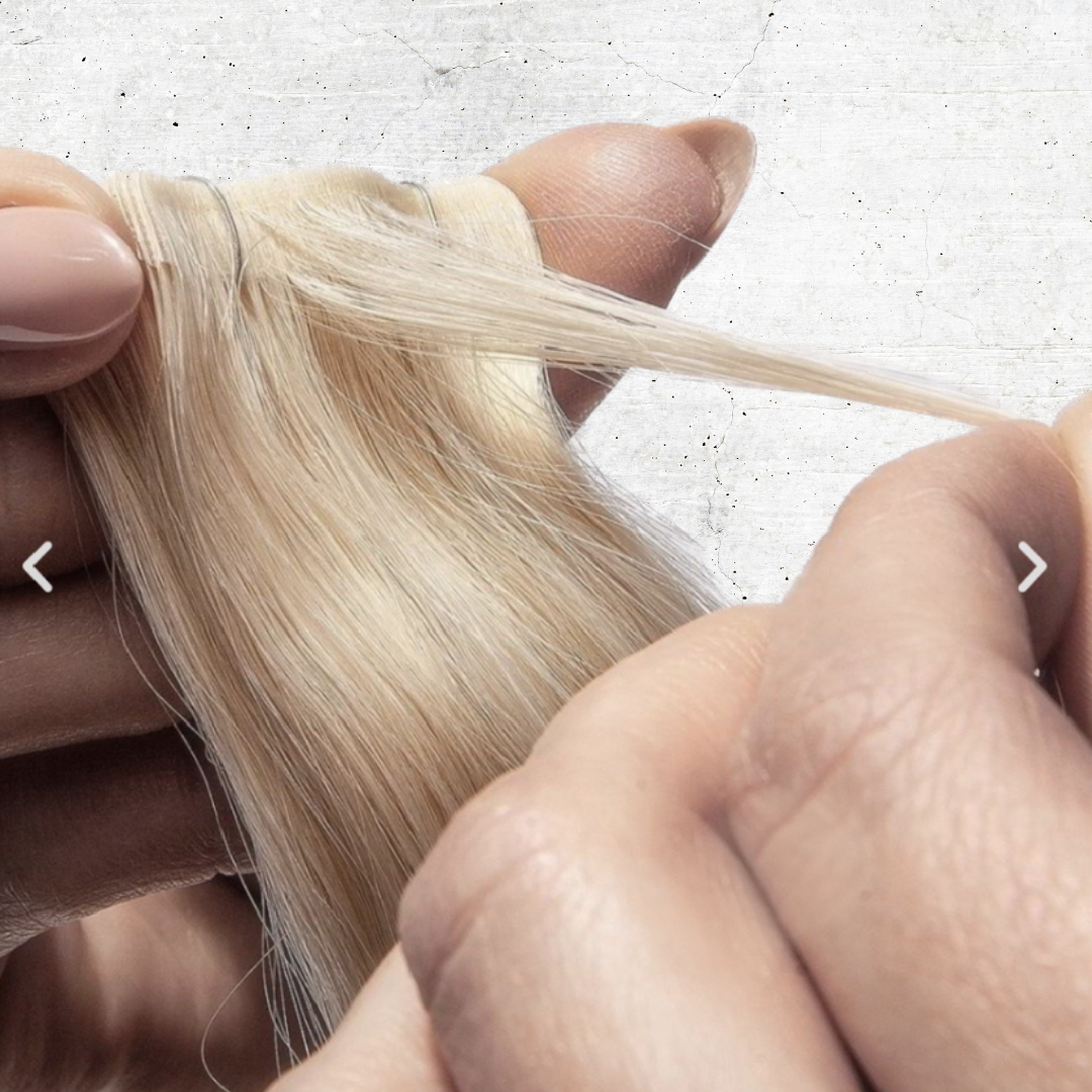 Két mm-től eltekintve a hajszálak mozgathatóak a tape-en.